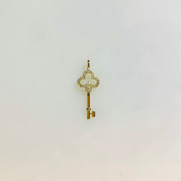 Pendentif KLUCH or jaune et cristaux blancs