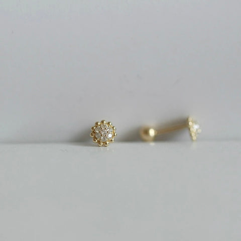 Ear piercing ROSSIP yellow and white crystals