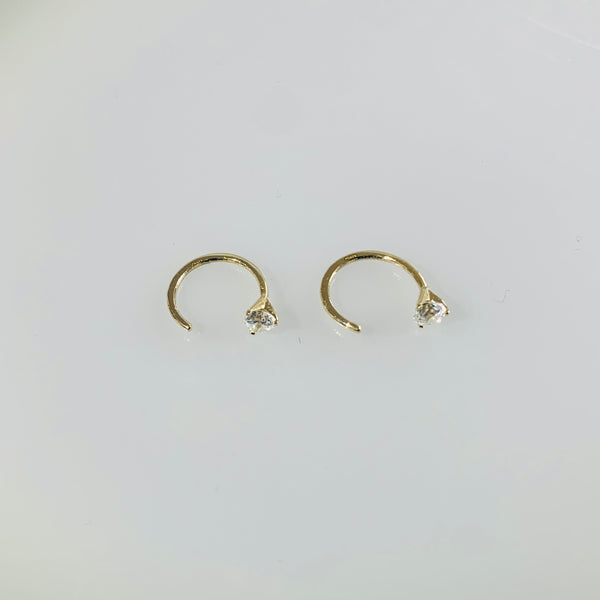 Boucles d’oreilles IGLA or jaune et cristaux blancs