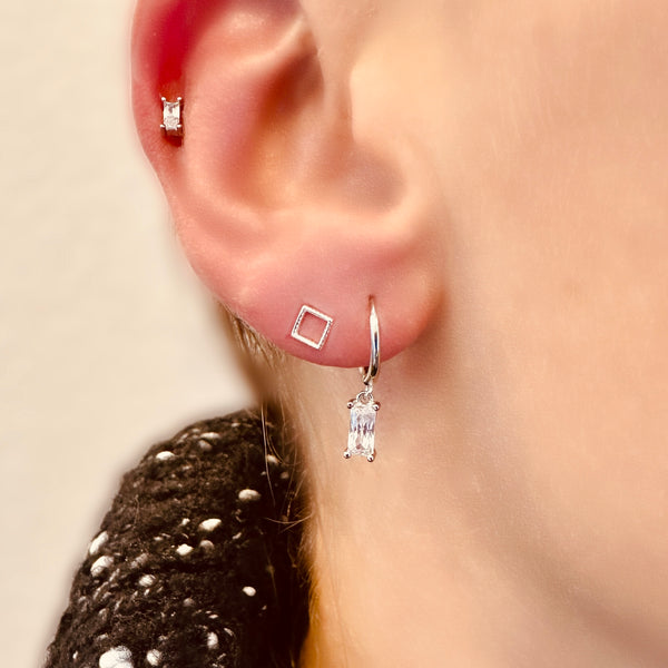 Boucles d’oreilles EMMA argent et cristaux blancs